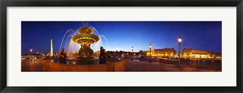 Framed Place de la Concorde at dusk, Paris, Ile-de-France, France Print