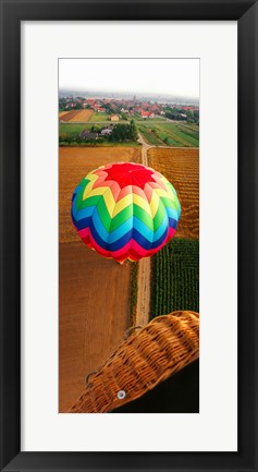 Framed High angle view of a hot air balloon on field, Metz, Moselle, Lorraine, France Print