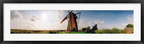 Framed Windmill in a farm, Netherlands Print