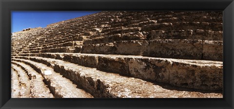 Framed Steps of the theatre in the ruins of Hierapolis, Pamukkale, Denizli Province, Turkey Print