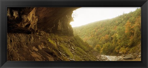 Framed View of the Catskills from Kaaterskill Falls in autumn, New York State, USA Print