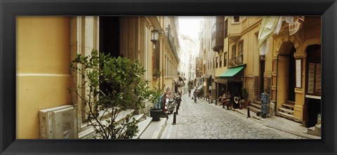 Framed Cobblestone street in Istanbul, Turkey Print