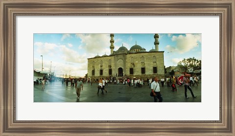 Framed Courtyard in front of Yeni Cami, Eminonu district, Istanbul, Turkey Print