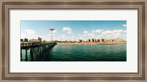 Framed People on the beach, Coney Island, Brooklyn, Manhattan, New York City, New York State, USA Print