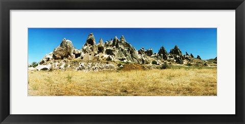 Framed Hill top with caves, Cappadocia, Central Anatolia Region, Turkey Print
