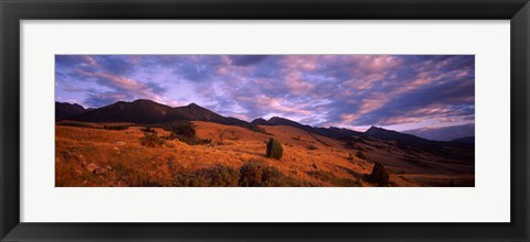 Framed Clouds over mountainous landscape at dusk, Montana, USA Print