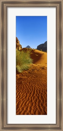 Framed Sand dunes in a desert, Jordan (vertical) Print