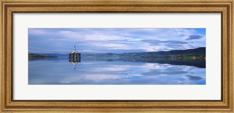 Framed Disused oil rig in the Cromarty Firth, Inverness, Inverness-Shire, Scotland Print