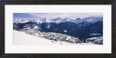 Framed Ski resort with mountain range in the background, Fiss, Tirol, Austria Print