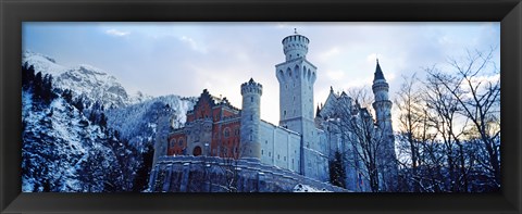 Framed Neuschwanstein Castle in winter, Bavaria, Germany Print