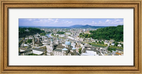 Framed Buildings in a city, view from Hohensalzburg Castle, Salzburg, Austria Print