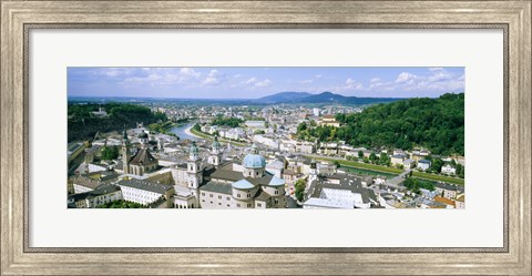 Framed Buildings in a city, view from Hohensalzburg Castle, Salzburg, Austria Print