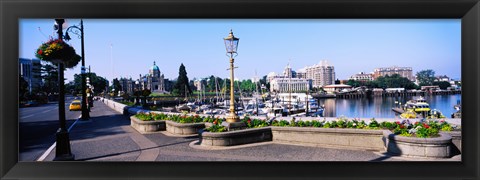 Framed Street lamps with Parliament Building in the background, Victoria, British Columbia, Canada Print