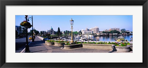 Framed Street lamps with Parliament Building in the background, Victoria, British Columbia, Canada Print