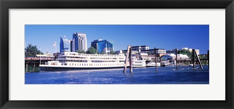 Framed Skyscrapers at the waterfront, Delta King Hotel, Sacramento, California, USA 2012 Print