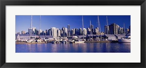 Framed Boats at a marina, Vancouver, British Columbia, Canada 2013 Print