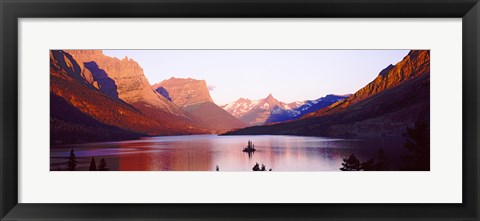 Framed St. Mary Lake at US Glacier National Park, Montana, USA Print