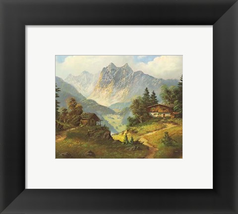 Framed EINSAMER GEBIRGSHOF Print