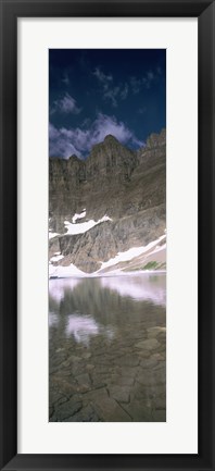 Framed Reflections on lake at US Glacier National Park, Montana Print