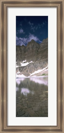 Framed Reflections on lake at US Glacier National Park, Montana Print