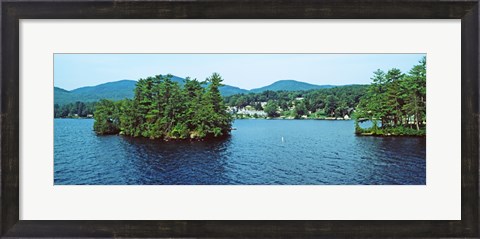 Framed Wooded island, Lake George, New York State, USA Print