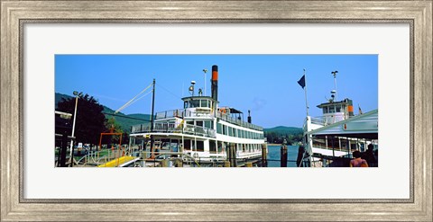 Framed Minne Ha Ha Steamboat at dock, Lake George, New York State, USA Print