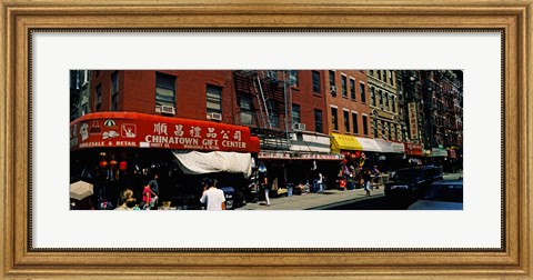 Framed People in a street, Mott Street, Chinatown, Manhattan, New York City, New York State, USA Print