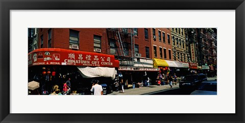 Framed People in a street, Mott Street, Chinatown, Manhattan, New York City, New York State, USA Print