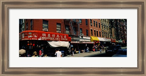 Framed People in a street, Mott Street, Chinatown, Manhattan, New York City, New York State, USA Print