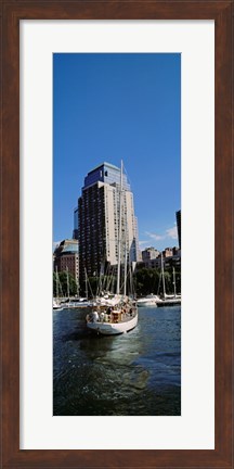 Framed Boats at North Cove Yacht Harbor, New York City (vertical) Print