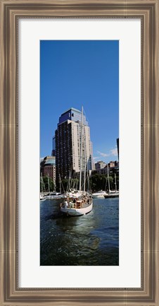 Framed Boats at North Cove Yacht Harbor, New York City (vertical) Print