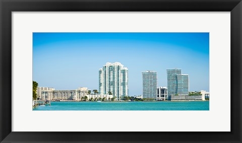 Framed Modern buildings at the waterfront, Miami, Florida, USA 2013 Print