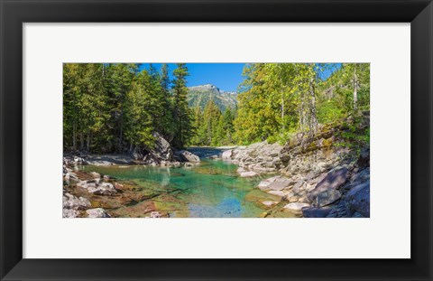 Framed McDonald Creek along Going-to-the-Sun Road at US Glacier National Park, Montana, USA Print