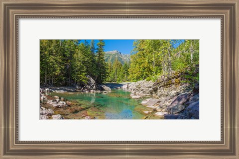 Framed McDonald Creek along Going-to-the-Sun Road at US Glacier National Park, Montana, USA Print