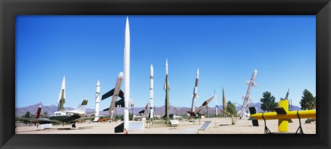 Framed Missiles at a museum, White Sands Missile Range Museum, Alamogordo, New Mexico Print