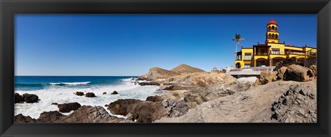 Framed Hacienda Cerritos on the Pacific Ocean, Todos Santos, Baja California Sur, Mexico Print