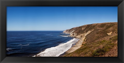 Framed Surf at the coast, Tomales Point, Point Reyes National Seashore, Marin County, California, USA Print