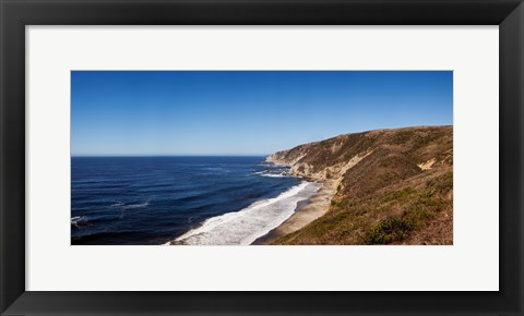 Framed Surf at the coast, Tomales Point, Point Reyes National Seashore, Marin County, California, USA Print