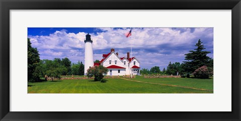 Framed Clouds over the Point Iroquois Lighthouse, Michigan, USA Print