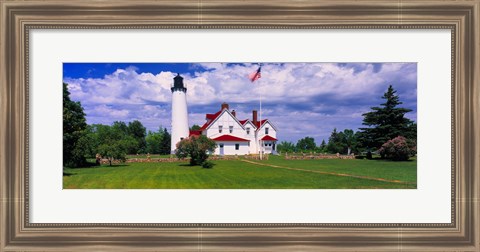 Framed Clouds over the Point Iroquois Lighthouse, Michigan, USA Print