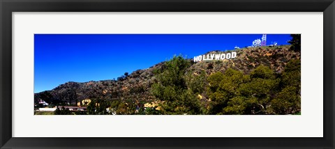 Framed Low angle view of Hollywood Sign, Hollywood Hills, Hollywood, Los Angeles, California, USA Print