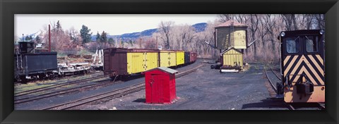 Framed Old train terminal, Chama, New Mexico Print