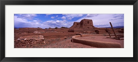 Framed Pecos Pueblo mission church ruins, Pecos National Historical Park, New Mexico, USA Print