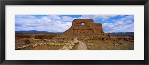 Framed Main structure in Pecos Pueblo mission church ruins, Pecos National Historical Park, New Mexico, USA Print
