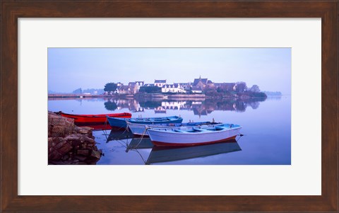 Framed Misty sunrise over Etel River, Saint-Cado, Morbihan, Brittany, France Print