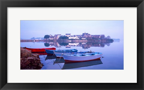 Framed Misty sunrise over Etel River, Saint-Cado, Morbihan, Brittany, France Print