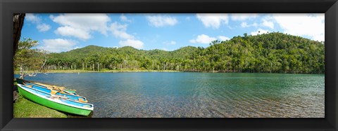 Framed Rowboats in a pond, Las Terrazas, Pinar Del Rio Province, Cuba Print