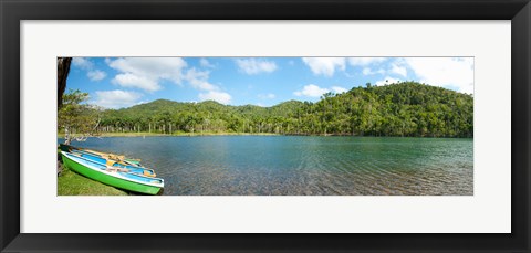 Framed Rowboats in a pond, Las Terrazas, Pinar Del Rio Province, Cuba Print