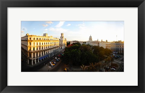 Framed Buildings in a city, Parque Central, Old Havana, Havana, Cuba Print