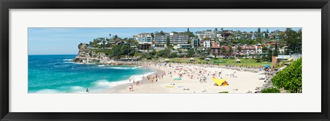 Framed Houses on the coast, Bronte Beach, Sydney, New South Wales, Australia Print